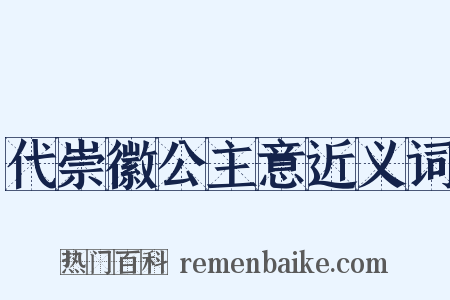 代崇徽公主意近义词是什么意思的图片